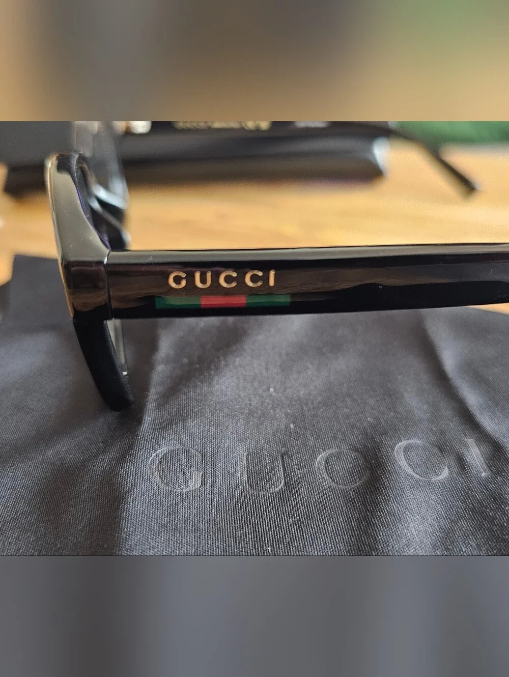 Gucci Men's Black Rectangular Optical Glasses